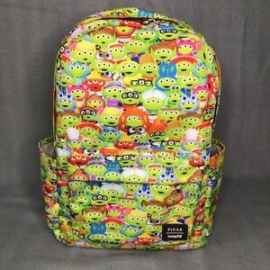 Loungefly Toy Story Alien Remix Backpack One Size Pixar Green Men Canvas Bag